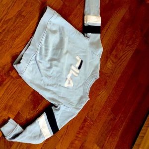 Fila Light Blue Striped Crewneck Sweatshirt